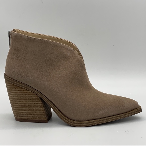 VINCE CAMUTO Ginsel Taupe Suede Bootie - Picture 2 of 15